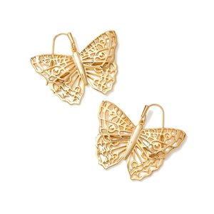 NWOT Kendra Scott Hadley Butterfly Drop Earrings in Gold